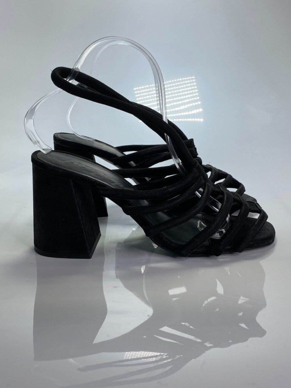 Free People Women's Colette Black Cinched Heel Sandals Sz 8